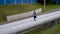 Teenager runs through the pipes of the heating main.