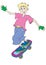 Teenager on a skateboard