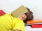 Teenager sleep with a Books