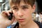 Teenager speak phone