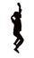 A teenager young girl jumping body silhouette vector