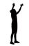 A teenager young girl standing body silhouette vector