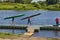 Teenagers finished sports training to canoing and kayaking.