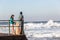 Teenagers Girl Boy Tidal Pool Ocean Waves