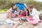 Teenagers having picnic