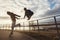 Teenagers jumping parkour motivation