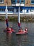 Teenagers messing about on the water.