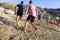 Teenagers playing on beach of Taganga in Colombia