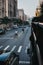 Teenagers riding bikes on the road in Harlem, New York, USA.