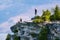 Teenagers on a rocky lookout