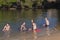 Teenagers Swimming Beach Lagoon