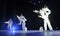 Teenagers in white dancing on stage, Open Days of Russia festival