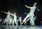 Teenagers in white dancing on stage, Open Days of Russia festival