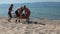 Teens having fun on the shore of Lake