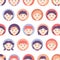 Teens and kids various avatar seamless pattern