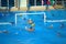 Teens playing water polo