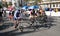 Teens starting a local cycling competition in mallorca