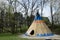 Teepee campsite at rock bridge nature preserve