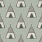 Teepee seamless pattern on light background. Native style. Tribal wallpaper