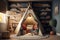 teepee surrounded by bookshelves and cozy reading nooks