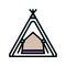 teepee tent kid bedroom color icon vector illustration