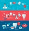 Teeth banner set vector design illustration