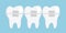 Teeth with braces. Dentistry. Flat design vector illustration