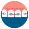 Teeth braces icon. Dental care service logo