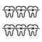 Teeth Braces Icons Set on White Background. Vector