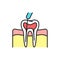 Teeth canal treatment color line icon. Pictogram for web page, mobile app, promo.