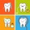 Teeth care and hygiene icons.