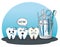 Teeth care with professional medicine equipment