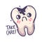 Teeth care treatment collection. Dental medicine theme for posters, books, leaflets, stickers. Tooth illustration with