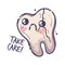 Teeth care treatment collection. Dental medicine theme for posters, books, leaflets, stickers. Tooth illustration with