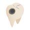 Teeth with caries icon, isometric 3d style