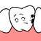 Teeth caries problem cartoon illustration