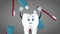 Teeth cartoon and dental hygiene HD animation