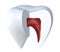 Teeth decay 3D icon illustration