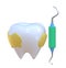 Teeth decay 3D icon illustration