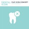 Teeth dental cross negative simple vector concept
