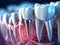 Teeth with dental implant. Generative AI