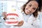 Teeth dentures, healthcare and portrait of dentist for dental wellness, tooth whitening and oral care. Dentistry