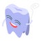 Teeth floss icon, isometric style