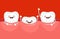 Teeth grow funny characters, tooth growing in gums