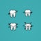 Teeth icons with orbits around