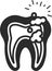 Teeth infection icon, Teeth icon, Dental problem black vector icon.