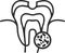 Teeth infection icon, Teeth icon, Dental problem black vector icon.