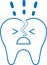 Teeth infection icon, Teeth icon, Dental problem blue vector icon.