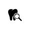Teeth Inspection with Magnifying Glass Flat Vector Icon