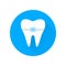 Teeth with ligature braces icon with long shadow. Orthodontics concept. Sign for dentistry clinic